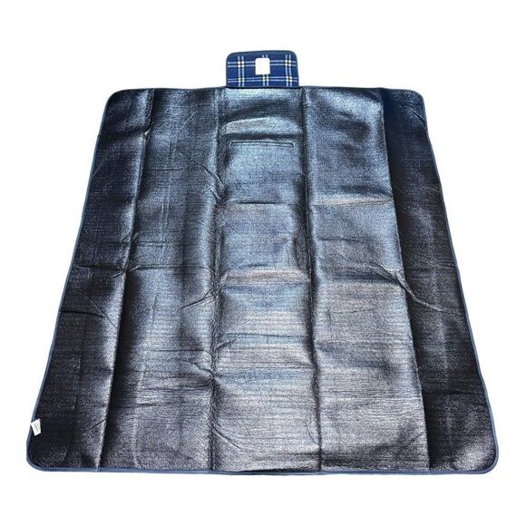 PGA Tour Plaid Picnic Blanket With Carry Handle Waterproof Backing Blue Stadium - Picture 6 of 7